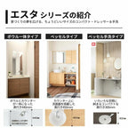 洗面化粧台エスタ ボウル一体タイプ コンポ・システムタイプ共通 ミドルキャビネット 扉付 間口W(W)150/200/250/300mm 品番NSK-151C他 LIXIL/INAX リクシル リフォーム DIY