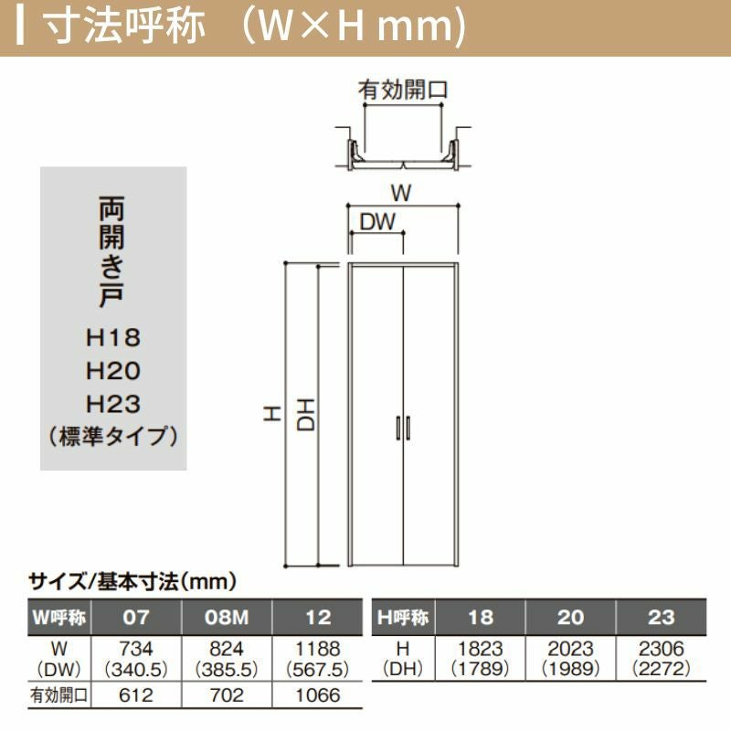 クローゼットドア ラシッサS 両開き戸 LAA ノンケーシング枠 0723/08M23 リクシル トステム 開き戸 収納 押し入れ 棚 扉 LIXIL/TOSTEM リビング建材 室内建具 扉 戸 DIY 5枚目