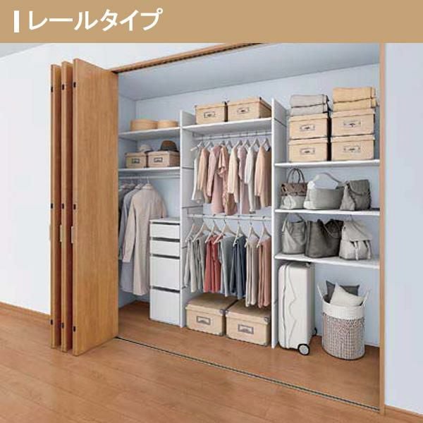クローゼットドア 4枚 折れ戸 ラシッサS レールタイプ LAA 把手付 ケーシング枠 1220/13M20/1620/1720/18M20 ミラー付/なし 収納 押し入れ 折戸 LIXIL/TOSTEM リビング建材 室内建具 扉 戸 DIY 2枚目
