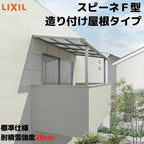 テラス屋根 スピーネ リクシル 2.5間通し 間口4550×出幅1485mm 造り付け屋根タイプ 屋根F型 耐積雪対応強度20cm 標準柱 リフォーム DIY