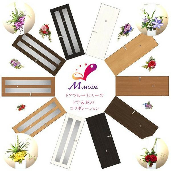 かんたん建具 室内ドア ドアフルーリ シルクフラワー取付用ドア/建具のみ取替 シルクフラワー別途 DW～915×DH1821～2120mm オーダーサイズ トイレ用小窓付 3枚目
