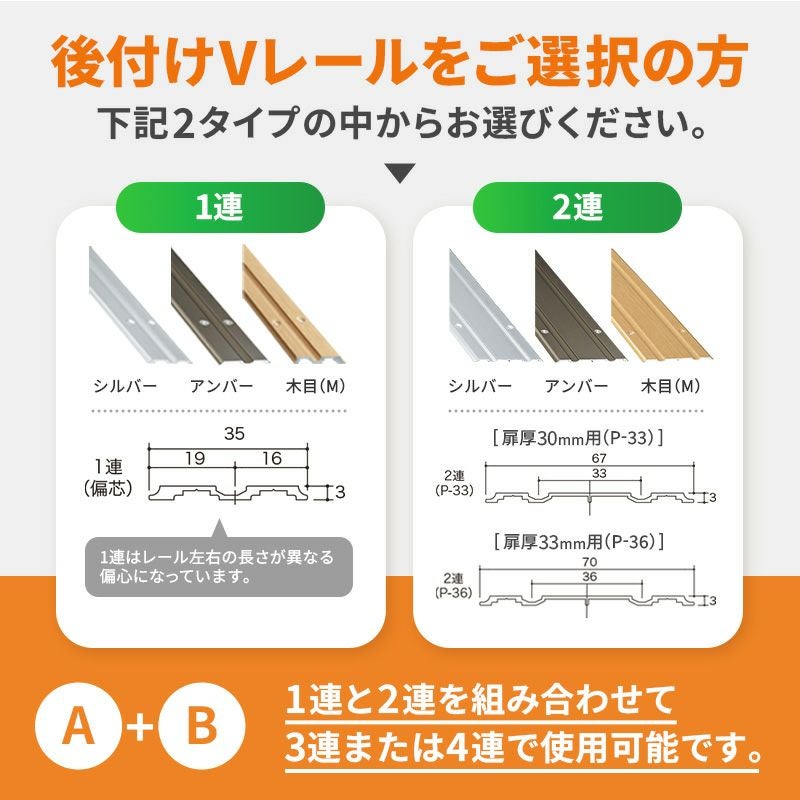 かんたん建具 室内 3枚建 引違い戸 ふすま 襖等取替用引戸 和室出入口 建付け調整部品付 縦長窓1列アクリル板付 巾～915×高さ～1820mm オーダーサイズ