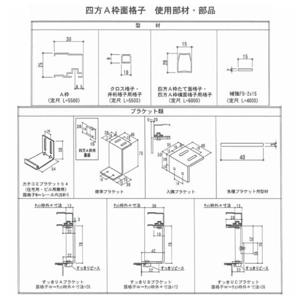 ヒシクロス面格子 TA W951～1050×H2251～2450mm オーダーサイズ壁付け/枠付けブラケット 面格子 後付け 菱 窓 防犯 換気 通風 採風 取付 リフォーム DIY 3枚目