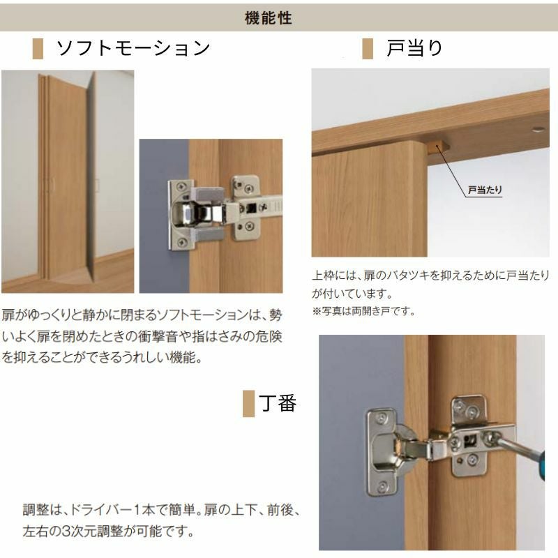 LIXIL オーダーサイズ リクシル ラシッサS クローゼットドア 片開き戸 LAA ノンケーシング枠  W302～619mm×H1823～2425mm 押入れ 棚 リフォーム DIY