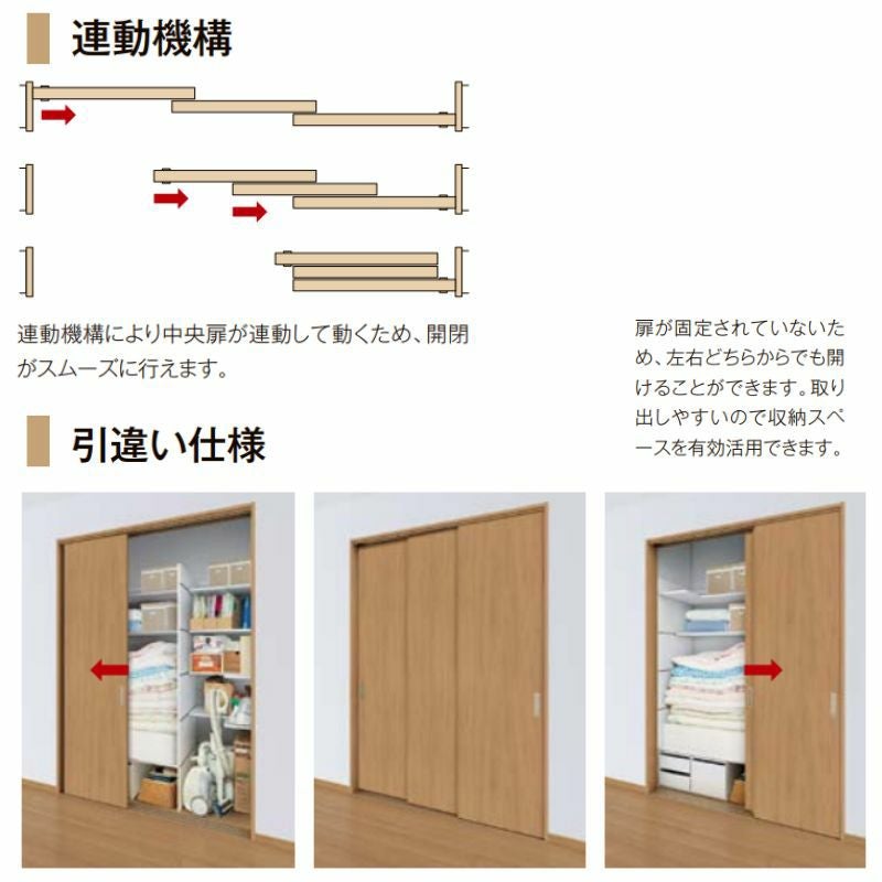 LIXIL オーダーサイズ リクシル ラシッサS クローゼットドア 引戸 連動タイプ LAA ノンケーシング枠 W1645～2766mm×H2024～2425mm 押入れ 棚 リフォーム DIY