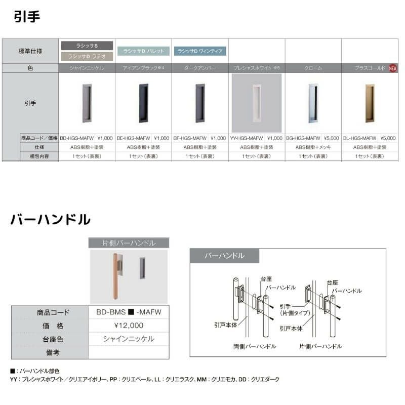 【オーダーサイズ 】リクシル ラシッサD パレット 室内引戸 Ｖレール方式 引違い戸4枚建 APHF-LAH ケーシング付枠 Ｗ2341～3949㎜×Ｈ1728～2425㎜ 6枚目