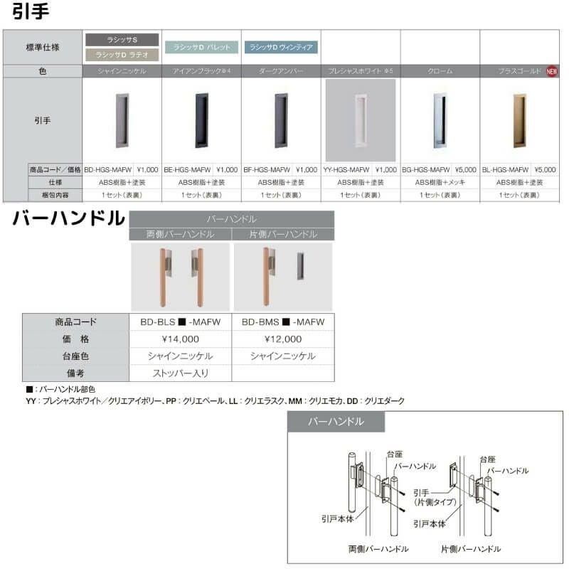 【オーダーサイズ 】リクシル ラシッサD パレット 室内引戸 Ｖレール方式 引分け戸 APWH-LGH ケーシング付枠 Ｗ2341～3949㎜×Ｈ1728～2425㎜ 6枚目