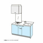 コンパクトキッチン ティオ Tio LixiL ペニンシュラI型 ベーシック W1524mm 間口152.4cm 奥行97cm(グリルなし1口コンロ用) グループ1 リクシル システムキッチン