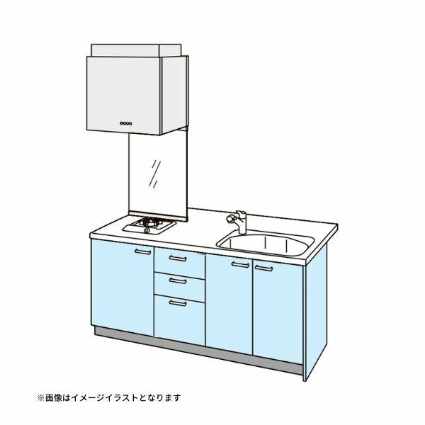 コンパクトキッチン ティオ Tio LixiL ペニンシュラI型 3段引出し W1824mm 間口182.4cm 奥行97cm(グリルなし1口コンロ用) グループ2 リクシル システムキッチン