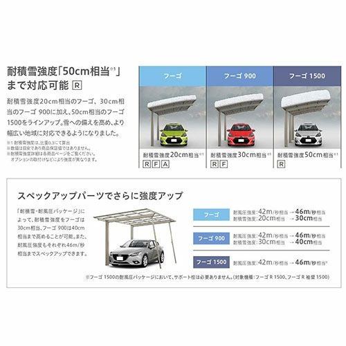 カーポート 2台駐車場 リクシル フーゴF 1台用 縦2連棟 30-54型 W2992×L10774 ポリカーボネート屋根材 車庫 ガレージ 本体 フーゴFレギュラー 3枚目