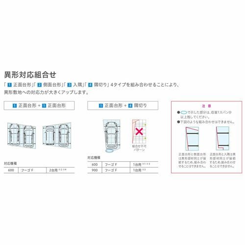 カーポート 2台駐車場 リクシル フーゴF 1台用 縦2連棟 30-54型 W2992×L10774 ポリカーボネート屋根材 車庫 ガレージ 本体 フーゴFレギュラー 12枚目