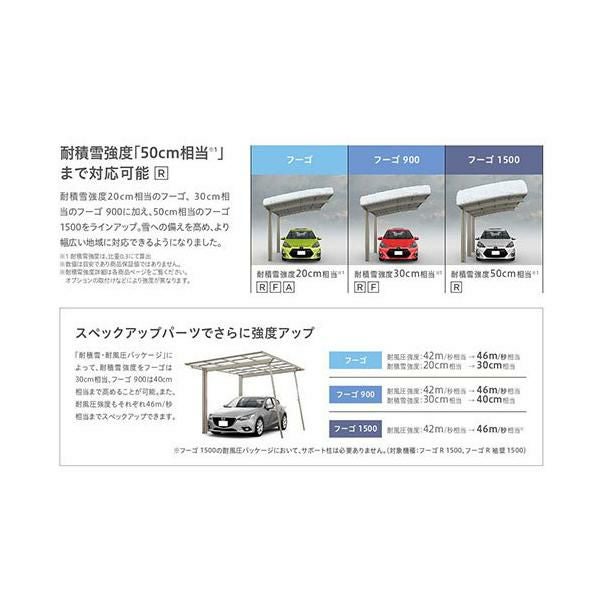 カーポート 2台駐車場 リクシル フーゴF 2台用 屋根連結(奥行違い) 24-57・36-54型 W6134(7792)×L5701 ポリカーボネート屋根材 車庫 ガレージ 本体