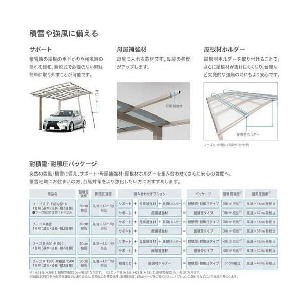 カーポート 2台駐車場 リクシル フーゴF 2台用 屋根連結(奥行違い) 24-57・36-54型 W6134(7792)×L5701 ポリ…