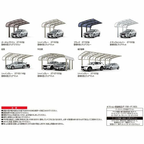 カーポート 1台駐車場 リクシル フーゴR袖壁1500 1台用 基本 30-57型 W2997×L5686 熱線遮断FRP板DRタイプ 17枚目