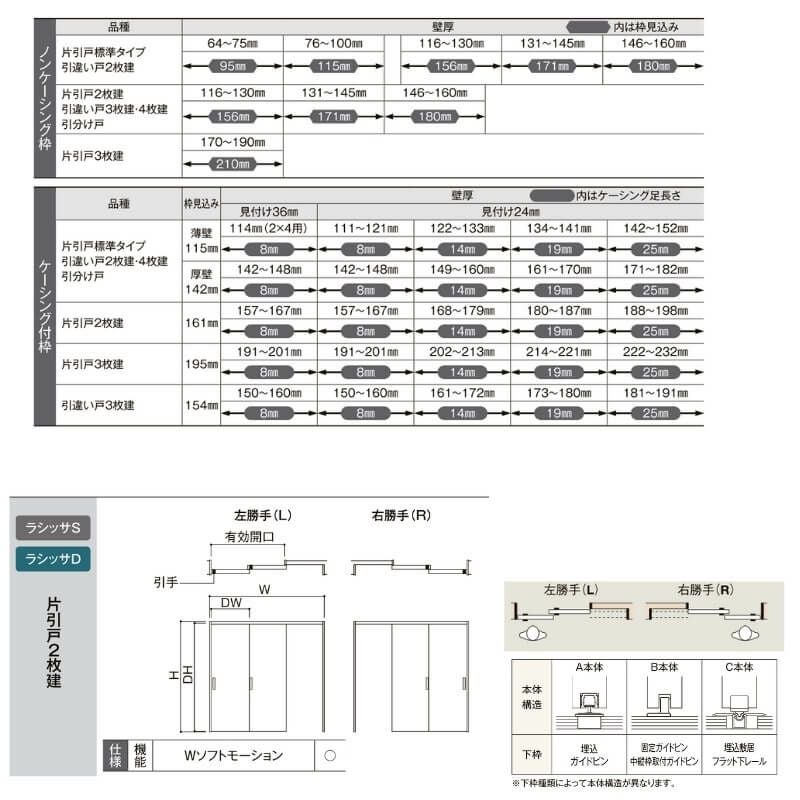 【オーダーサイズ 】リクシル ラシッサD ヴィンティア 可動間仕切り 片引戸 2枚建 AVMKD-LGH ケーシング付枠 Ｗ1604～2954mm×Ｈ1750～2425mm 4枚目