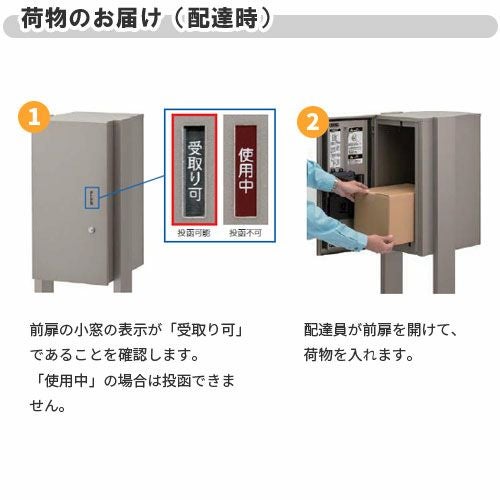 宅配ボックス リクシル 宅配ボックスKL ポール建てタイプ 前入れ前取り出し 本体301×590×420mm 戸建て住宅用 ポスト LIXIL リフォーム 11枚目