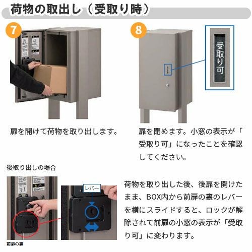 宅配ボックス リクシル 宅配ボックスKL ポール建てタイプ（複数施工４台設置） 前入れ前取り出し 本体301×590×420mm 戸建て住宅用 ポスト LIXIL リフォーム 14枚目