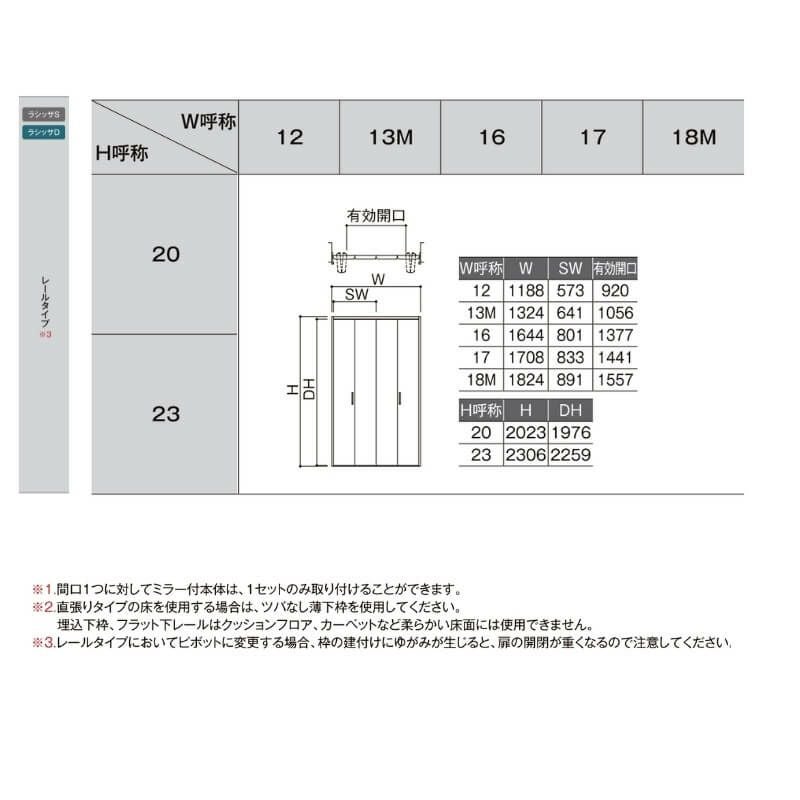 【オーダーサイズ 】リクシル ラシッサD ヴィンティア クローゼット 4枚折れ戸 レールタイプ AVCF-LAC ノンケーシング枠 W1045～1844mm×H1545～2425mm 4枚目