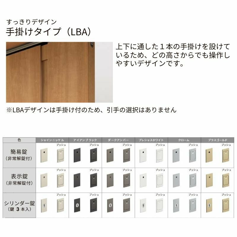 室内引戸 Vレール方式 リクシル ラシッサD キナリモダン 片引戸 トイレタイプ  AKKL-LBA ノンケーシング枠 1220/1320/1420/1620/1820 鍵付 室内引き戸 DIY 6枚目