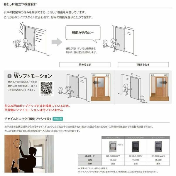 【オーダーサイズ 】リクシル ラシッサD ヴィンティア 上吊方式 引込み戸 トイレタイプ AVUHL-LAY ノンケーシング枠 Ｗ1188～1992mm×Ｈ1750～2425mm 7枚目