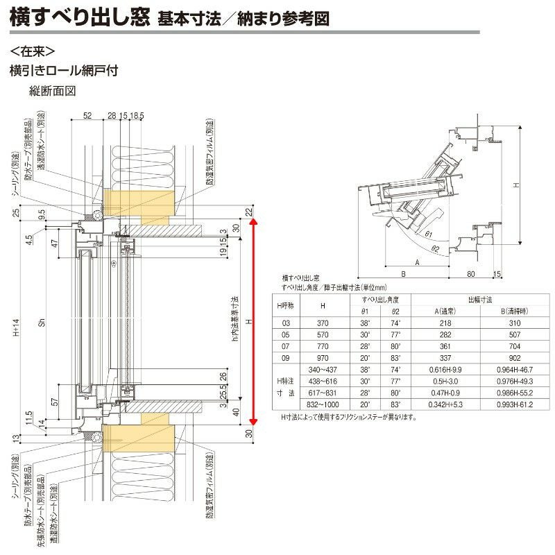 横すべり出し窓 半外付 03603 セレクトサッシＳＧ W405×H370 mm LIXIL アルミサッシ 横すべり出し 窓 ガラス リフォーム DIY 5枚目