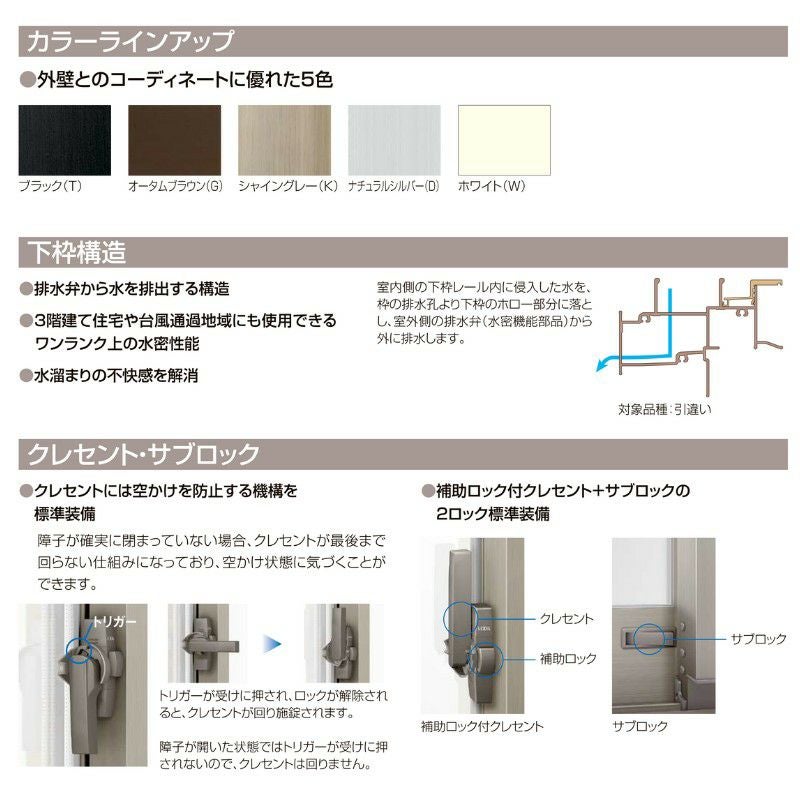 面格子付引違い窓 半外付 08009 セレクトサッシＳＧ W845×H970 mm LIXIL 2枚建 アルミサッシ 面格子付 窓 ガラス リフォーム DIY 3枚目