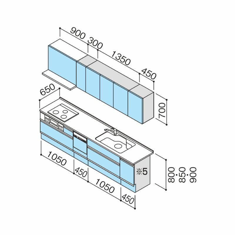 システムキッチン ラクエラ W3000mm I型 スライド収納プラン グランド TGシンク 3口コンロ 食器洗い乾燥機付 クリナップ 間口300cm 奥行き65cm ステンレス キッチン おしゃれ 引出し 大容量 下台 流し台 リフォーム リノベ DIY