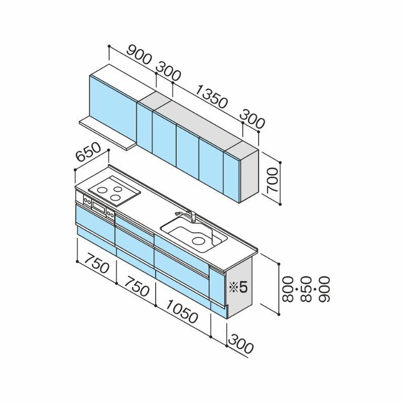 システムキッチン ラクエラ W2850mm I型 スライド収納プラン コンフォート TGシンク 3口コンロ 標準タイプ(食洗機なし) クリナップ 間口285cm 奥行き65cm ステンレス キッチン おしゃれ 引出し 大容量 下台 流し台 リフォーム リノベ DIY