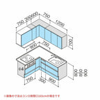システムキッチン ラクエラ W1950mm L型 スライド収納プラン グランド TUシンク 3口コンロ 標準タイプ(食洗機なし) クリナップ 間口195cm ステンレス キッチン おしゃれ 引出し 大容量 下台 流し台 リフォーム リノベ DIY