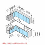 システムキッチン ラクエラ W2550mm L型 開き扉プラン シンシア TUシンク 3口コンロ 標準タイプ(食洗機なし) クリナップ 間口255cm ステンレス キッチン おしゃれ 扉付き 収納棚 下台 流し台 リフォーム リノベ DIY