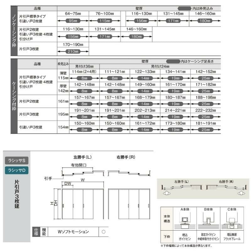 可動間仕切り 片引き戸 3枚建 引戸上吊方式 ラシッサD ヴィンティア LGY ノンケーシング枠 3220/3223 リクシル トステム 室内引戸 リフォーム DIY 5枚目