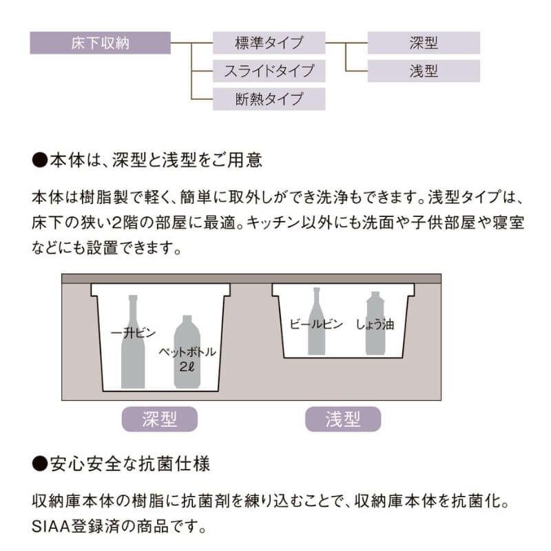 床下収納 標準タイプ 深型900 □-A900-MAJ7 寸法(mm) 606×909×463 抗菌仕様 LIXIL リクシル 床下 収納 5枚目