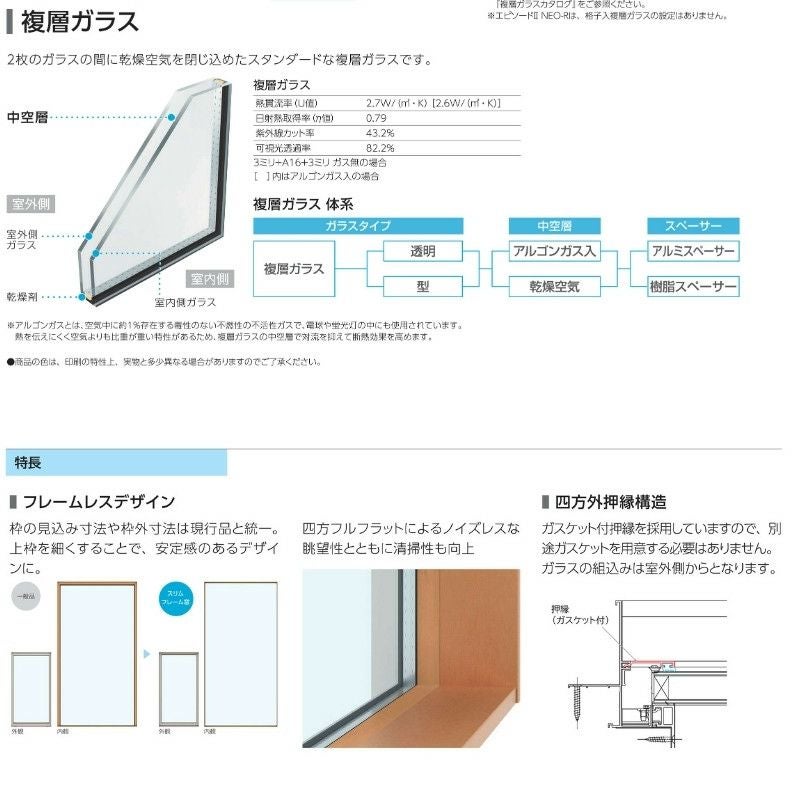 ＦＩＸ窓 スリムフレーム 07807 エピソードⅡ ＮＥＯ W820×H770 mm YKKap 断熱 樹脂アルミ複合 サッシ スリムフレーム ＦＩＸ 窓 リフォーム DIY 7枚目