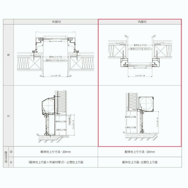 ガレージシャッター 手動 W3001～3300×H2001～2400mm 内部付木造用壁後付 アルミスラット 単窓仕様 オーダーサイズ 住宅用 LIXIL リクシル 車庫 リフォーム DIY 8枚目