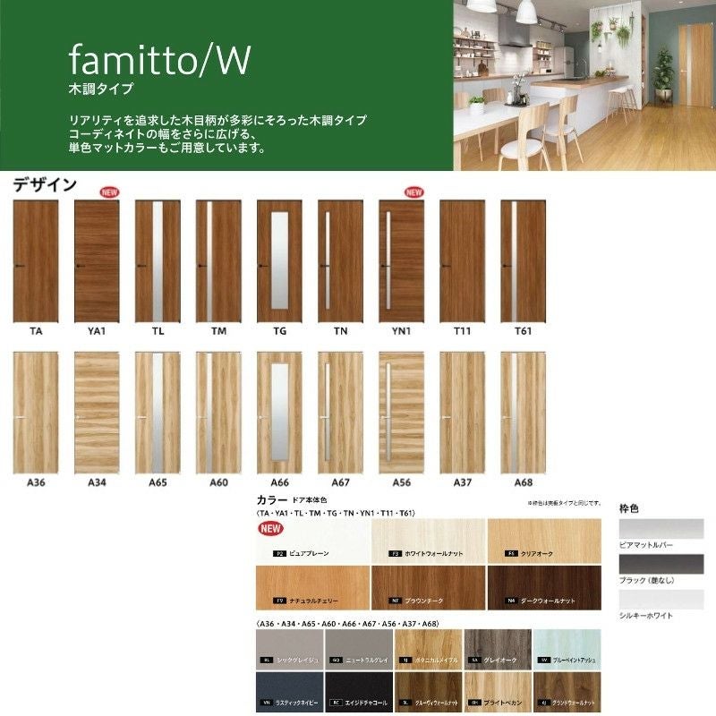 YKKap 室内引戸 ファミット スリム枠 famitto/C  クロス C11 片引き戸(3枚建) 31520 [ W3156×H2045mm ] ラウンドレール YKK 室内 建具 リフォーム DIY 5枚目
