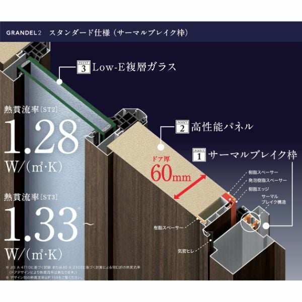 玄関ドア 親子 グランデル2 156型 W1240×H2330mm 断熱玄関 スタンダード仕様 ST3 リクシル トステム LIXIL TOSTEM ドア 扉 おしゃれ 交換 リフォーム DIY 3枚目