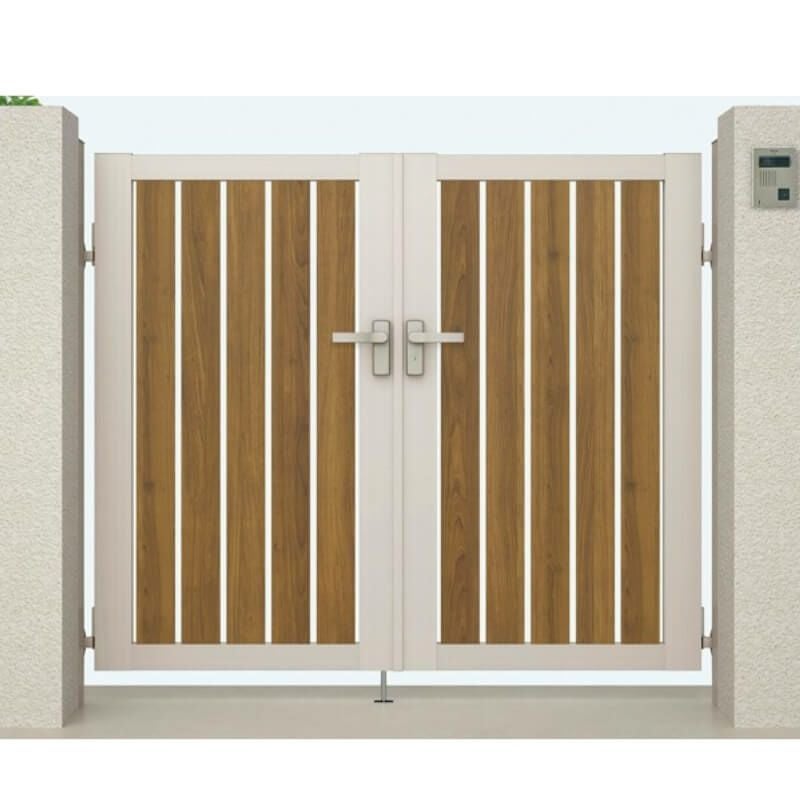 開き門扉AB ウッディTS2型両開き 柱使用 呼称08-12 扉寸法W1600(800+800)×H1200mm リクシル LIXIL 開き門扉 おしゃれ シンプル リフォーム