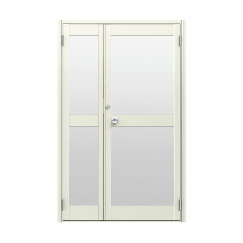 クリエラガラスドアPG 半外付型 特注 W806～1855×H1901～2217mm オーダーサイズ 店舗ドア 親子ドア 中桟付仕様 複層ガラス LIXIL リクシル リフォーム DIY