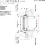 面格子付引違い窓 レール間カバー枠 18007 サーモス2-H W1845×H770 mm 複層ガラス 樹脂アルミ複合サッシ 面格子 引き違…