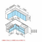 システムキッチン ラクエラ W2100mm L型 スライド収納プラン シンシア TUシンク 3口コンロ 食器洗い乾燥機付 クリナップ 間口210cm ステンレス キッチン おしゃれ 引出し 大容量 下台 流し台 リフォーム リノベ DIY