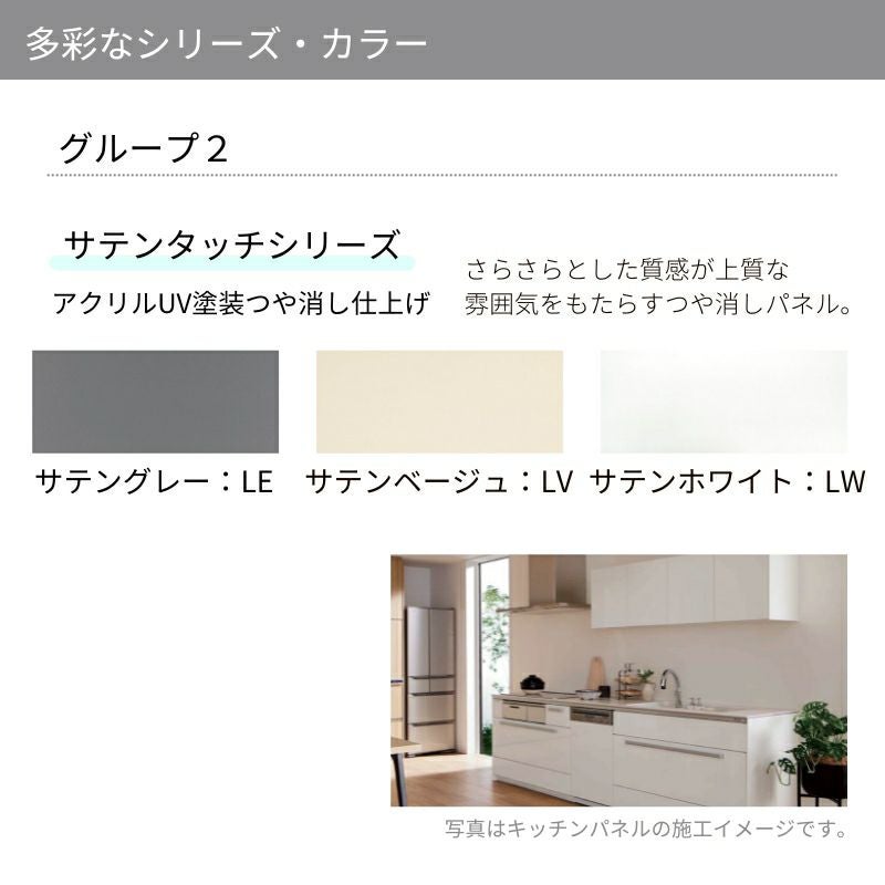 キッチンパネル サンウォーレ 間口120cm フロントパネル グループ1/2 リクシル LIXIL W1203mm D3mm 壁面 化粧板 システムキッチン リフォーム KWP色BF120M