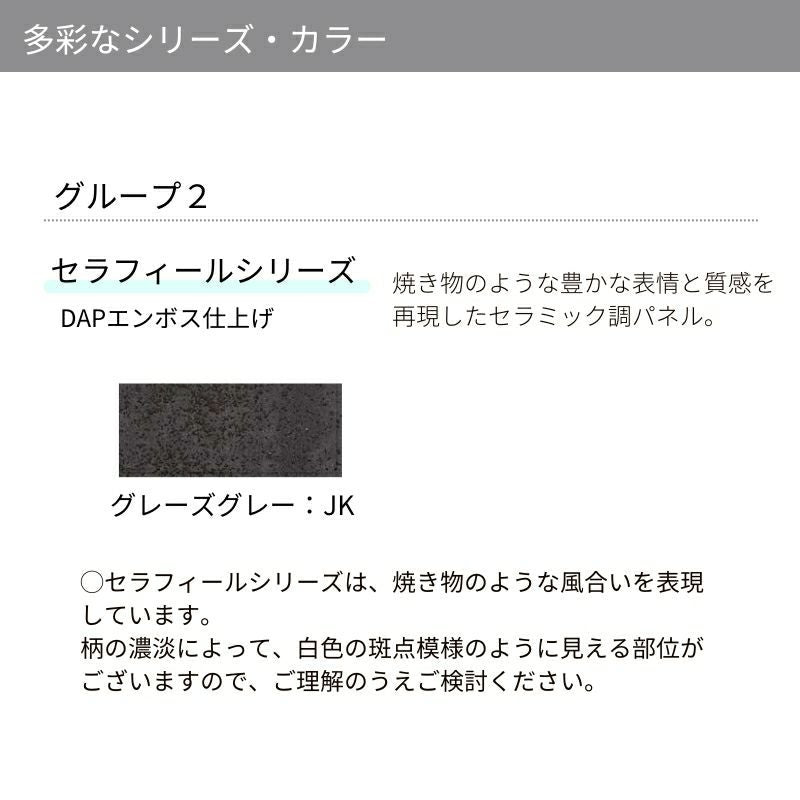 キッチンパネル サンウォーレ  サイドパネル グループ1/2 リクシル LIXIL W90.3×H180.3cm+W44.5×H90.3cm D3mm 側面化粧板 システムキッチン KWP色BS260W