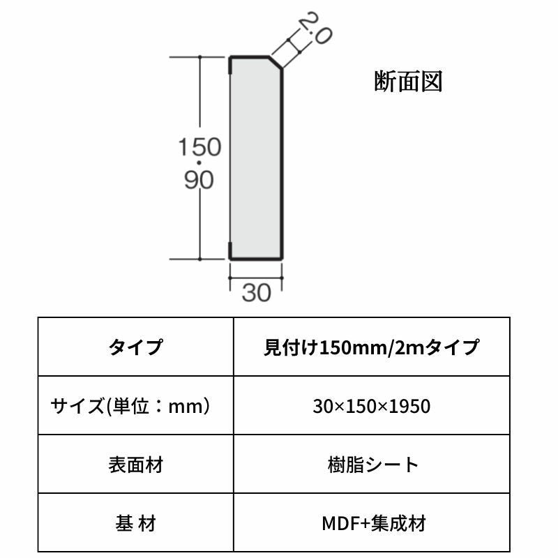 床造作材 LIXIL 住実ECO 付け框(玄関幅木)  見付け 150mm 2mタイプ 1本 シラカバフロア リクシル リフォーム DIY