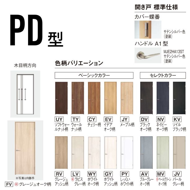 パナソニック ベリティス 片開きドア パネルタイプ PD型 スタンダードレーベル UW735/755/780/825/875×UH2035mm 固定枠 2ｍ高 Panasonic 内装ドア 建具 DIY