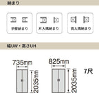 パナソニック ベリティス クローゼットドア 開き扉 PA型 (フラット ) UW735/825 UH2035 7尺 両開き 固定枠 収納 建具 パントリー リフォーム DIY Panasonic