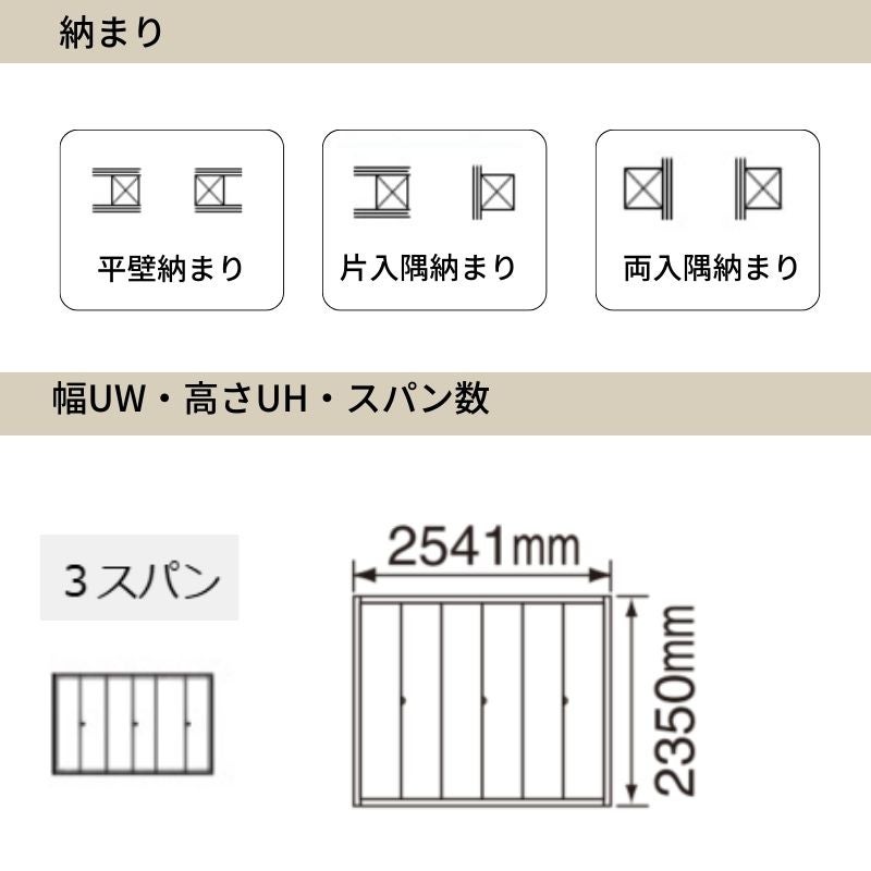 パナソニック ベリティス クローゼットドア 折れ戸 6枚 PA型 (フラット) UW2541 UH8尺(2350) レールあり 収納 建具 リフォーム DIY Panasonic