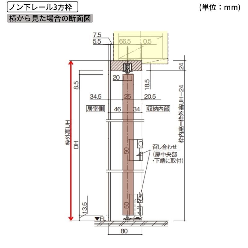 パナソニック ベリティス クローゼットドア 折れ戸 4枚 PH型 (取っ手レス) UW1190/1645/1708 UH8尺(2350) ノンレール 収納 建具 リフォーム DIY Panasonic