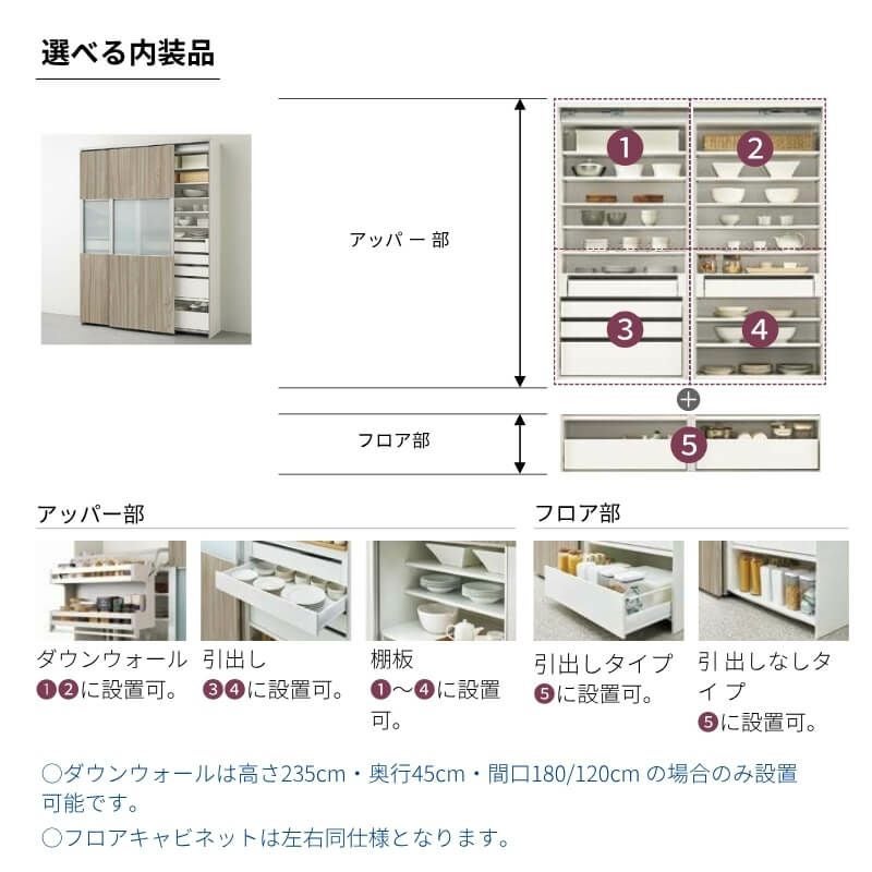 システムキッチン リシェル LIXIL 2wayクローゼット 間口180cm 奥行45/65cm 高さ215/235cm リクシル 2ウェイ キッチン収納 食器棚 背面収納 グループ3