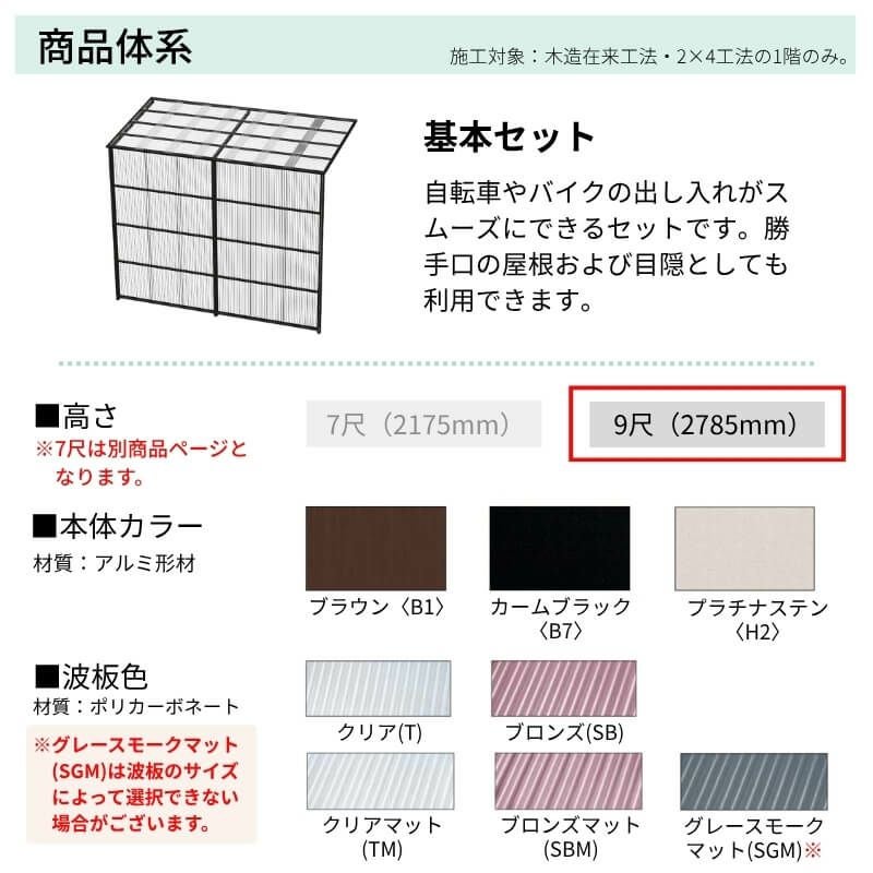 ストックヤードⅡ YKKap 1818 1間×六尺 間口L1830×奥行D1745×高さH2785mm 基本セット 単体タイプ ykk 積雪50cm地域用 1500N/㎡ 物置