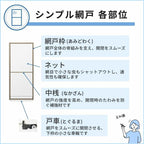 かんたん網戸 幅W791~870mm 高さH991~1040mm 引き違い窓用 可動網戸 スライド式 2枚建用 汎用 網戸交換 簡単設置 窓用 夏 虫除け 快適通風 リフォーム DIY